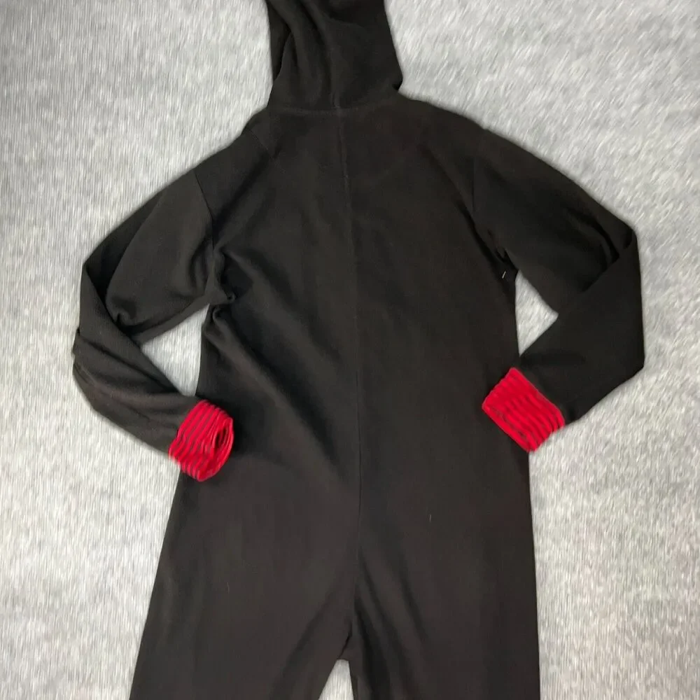Disney Mickey One Piece Pajama Youth Girls S Small Zip Front Footless Hooded PJs